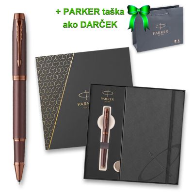 Parker IM Monochrome Burgundy RB, darčeková kazeta so zápisníkom